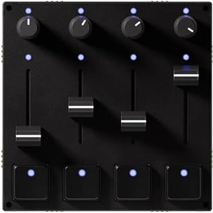 Intech Studio PBF4 MK3, Midi-Controller mit linearer mechanischer Technologie, schwarz – Bild 2