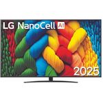 LG 86NANO81A6A, 86 Zoll 4K NanoCell Smart TV mit AI, WebOS 25, Dolby Digital Plus, Alexa/Google Assistant, Schwarz