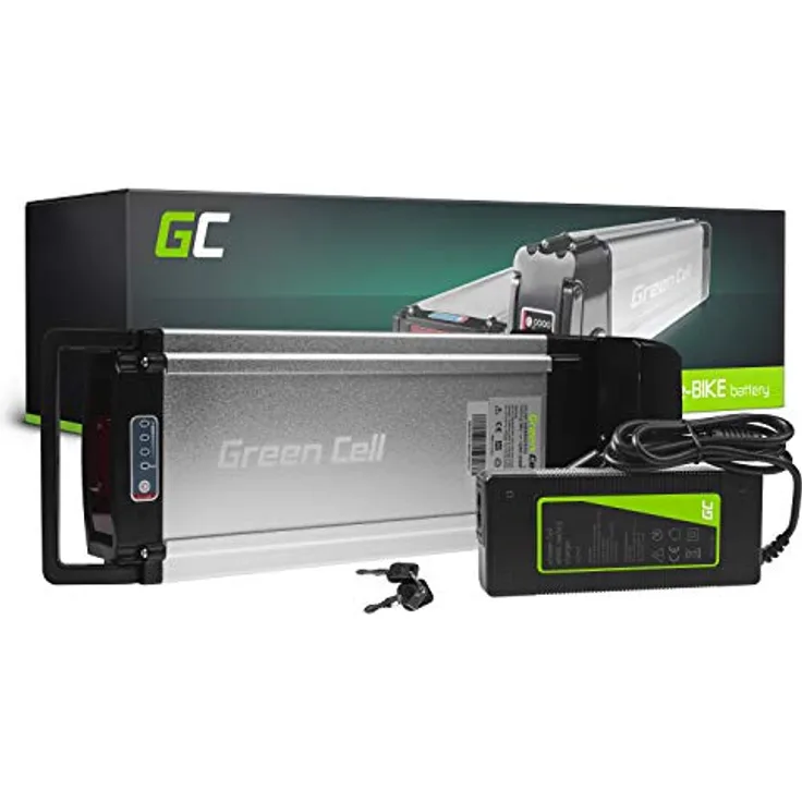 Green Cell E-Bike Akku 36V 12Ah 432Wh Lithium Ionen für 250W Motor Rear Rack Elektrofahrrad 4 Pin Batterie mit Ladegerät - Preisvergleich