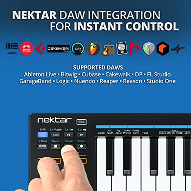 Nektar Impact GX Mini, USB MIDI Controller Keyboard mit DAW-Integration für Mac, PC und iOS, portable Mini-Keys – Bild 4