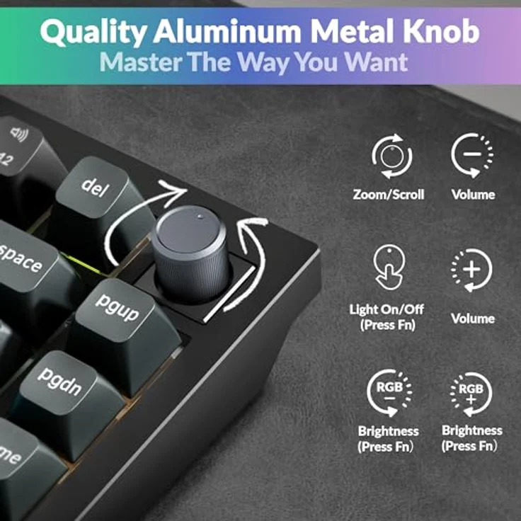 Keychron Q1 Ultra 8K, 75 % Kabellose Mechanische Tastatur, Aluminium, 82 Tasten, ZMK-programmierbar, POM Switch - Red – Bild 9