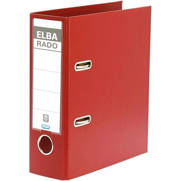 ELBA Aktenordner rado plast, DIN A5 hoch, 7,5 cm Rückenbreite, mit Raumsparschlitzen, Griffloch, Blattniederhalter, PVC außen, blau – Bild 1
