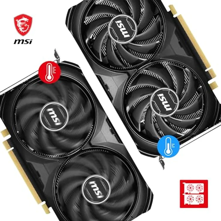 MSI GeForce RTX 4060 Ti Ventus 2X Black 8G OC Grafikkarte -NVIDIA RTX 4060 Ti, 8 GB GDDR6 Speicher, 18Gbps, PCIe 4.0, DLSS3 – Bild 3