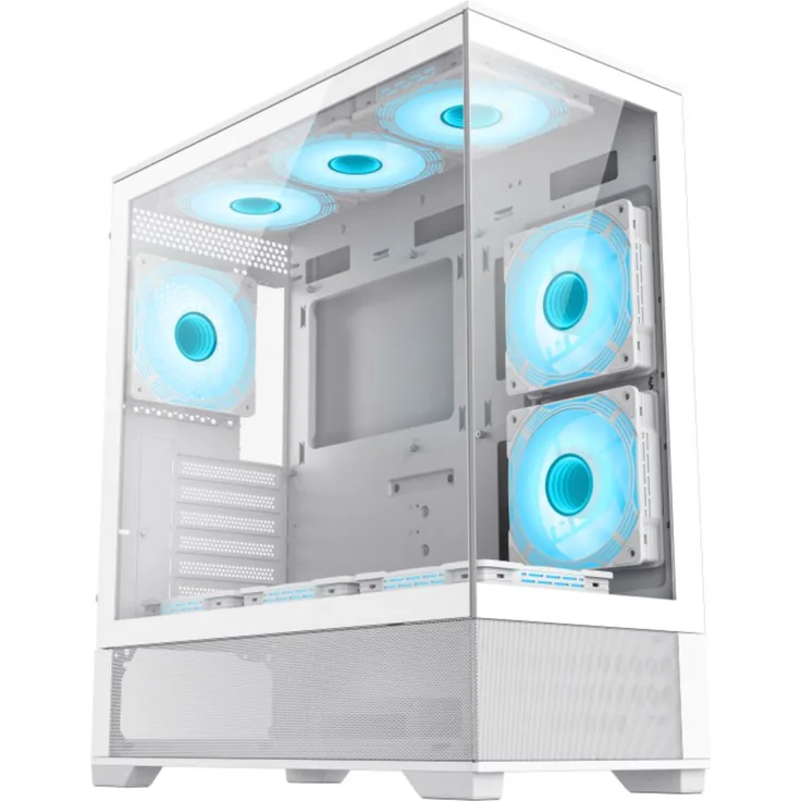 GAMEMAX PC-Gehäuse Gamemax VISTA AW - Mid Tower - USB/Audio - E-ATX, 2 Seiten gehärtetes Glas, inklusive Fernbedienung