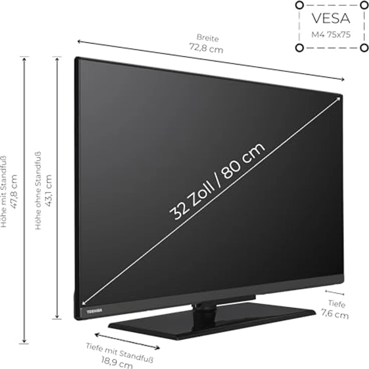 Toshiba 32 Zoll Fernseher Fire TV HD-Ready HDR Smart TV Triple-Tuner Alexa Built-In Bluetooth 32WF3F63DAZ – Bild 2