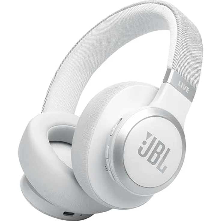 JBL Live 770 NC – Bluetooth Over-Ear-Kopfhörer mit adaptivem Noise-Cancelling – Kabellose Ohrhörer Signature Sound und Sprachassistent – Langer Musikgenuss für bis zu 65 Stunden – Weiß – Bild 1