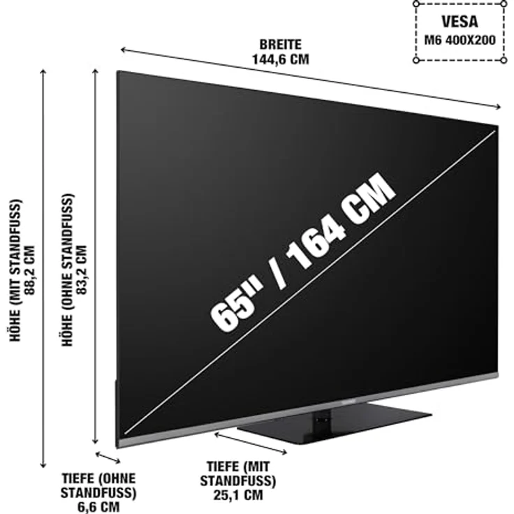 TELEFUNKEN D65U980B2CW, 65 Zoll 4K UHD Smart TV mit Dolby Vision HDR, Dolby Atmos und Triple-Tuner, inkl. 6 Monate HD+, LED TV – Bild 3