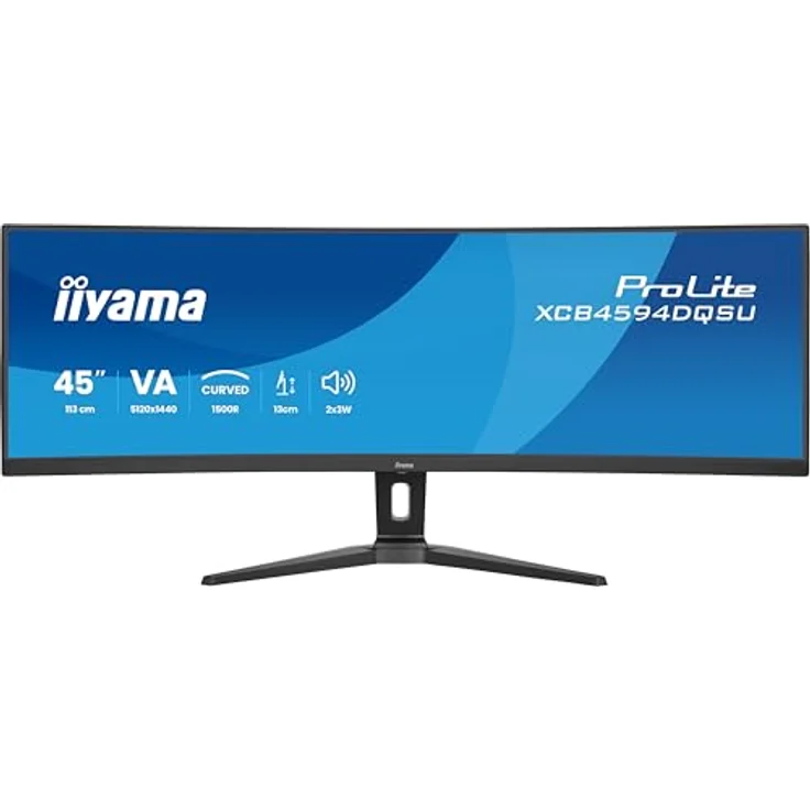 iiyama ProLite XCB4594DQSU-B1, 45" ultrabreiter Curved-Monitor mit Dual-QHD-Auflösung, höhenverstellbarem Standfuß und VA-Panel – Bild 3