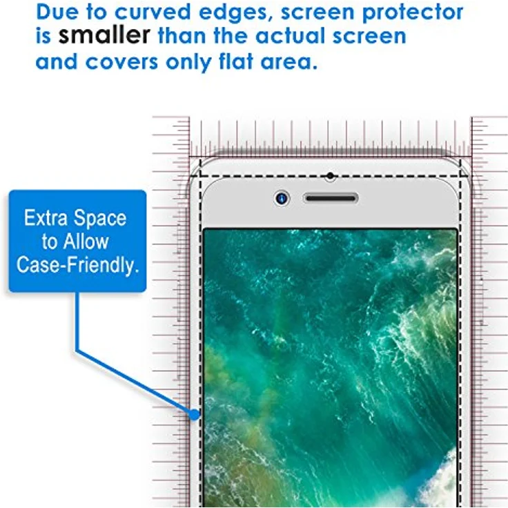 JETech Panzerglas für iPhone 6s iPhone 6, Gehärtetem Glas Schutzfolie, 2 Stück – Bild 3