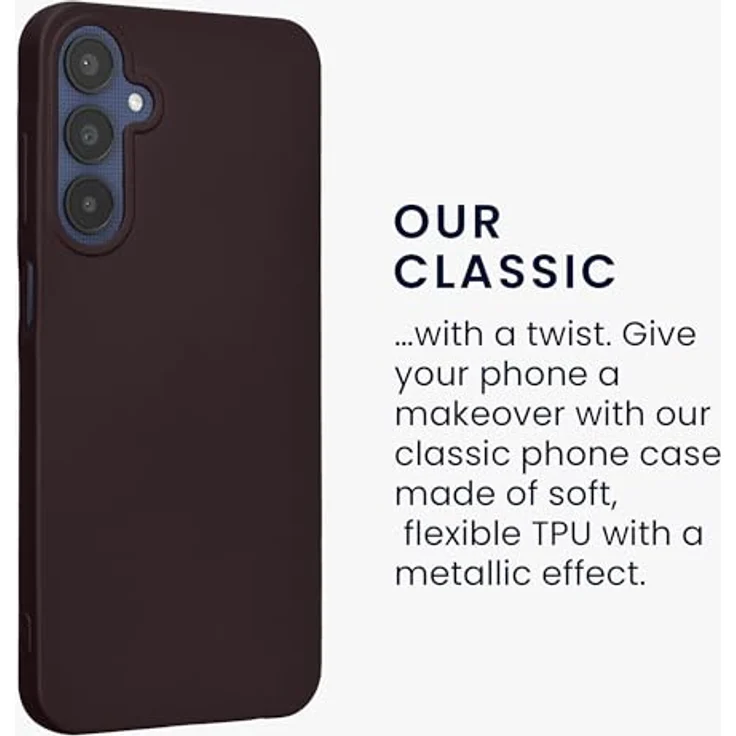 kwmobile Case kompatibel mit Samsung Galaxy A25, Silikon Schutzhülle metallisch schimmernd in Metallic Brombeere – Bild 3