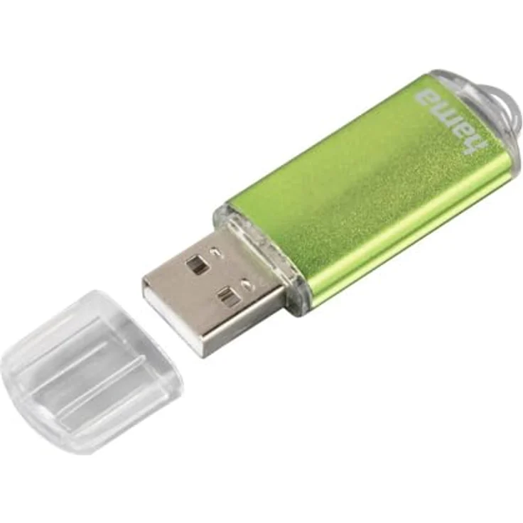 Hama 64GB USB-Stick USB 2.0 Datenstick (10 MB-s Datentransfer, USB-Stick mit Öse zur Befestigung am Schlüsselring, Speicherstick, Memory Stick mit Verschlusskappe, geeignet für Windows-MacBook) grün – Bild 3