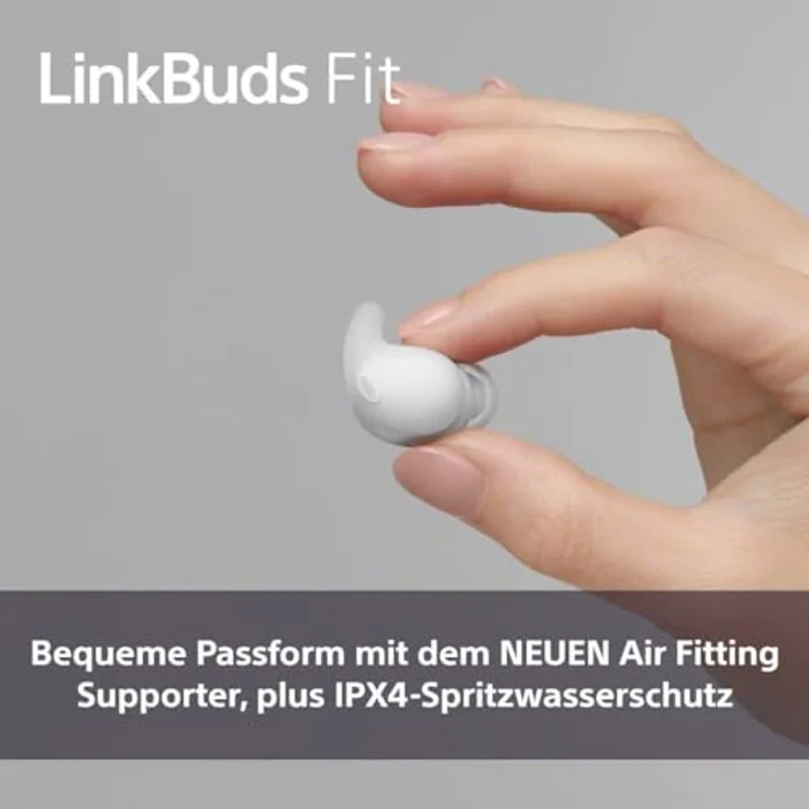 Sony LinkBuds Fit – Truly Wireless Noise Cancelling Bluetooth Earbuds - IPX4, Umgebungsgeräuschmodus, 21h Akkulaufzeit, Multipoint-Verbindung - Schwarz – Bild 4