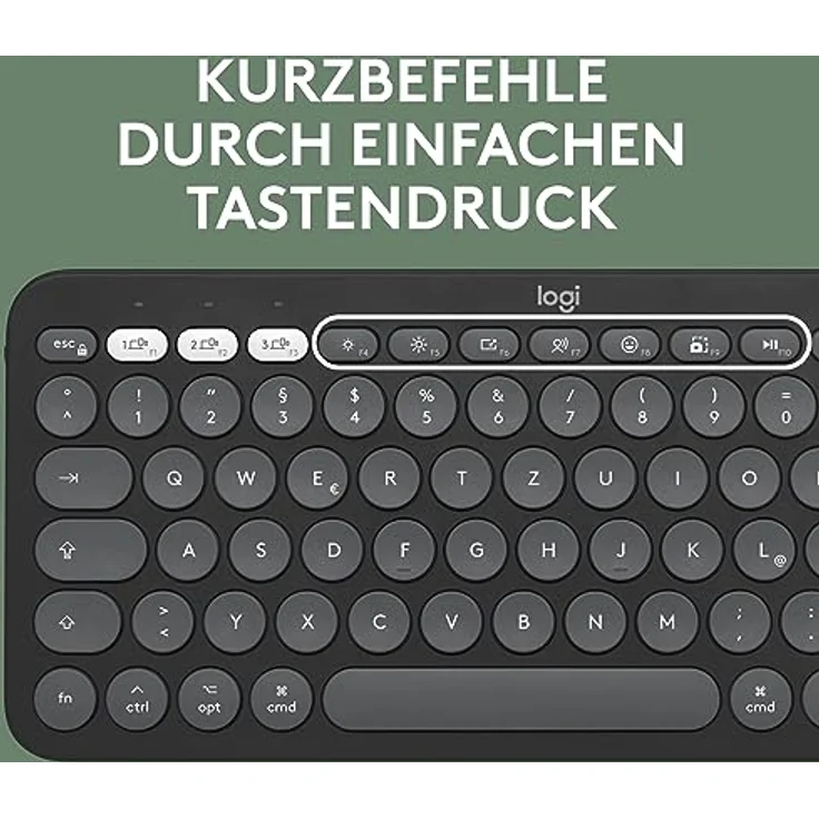 Logitech Pebble 2 Combo für Mac, kabellose Tastatur und Maus, schlank, leise und mobil, anpassbar, Bluetooth-Maus und -Tastatur, Easy-Switch, für macOS, iPadOS, Deutsches QWERTZ-Layout, Grafit – Bild 5