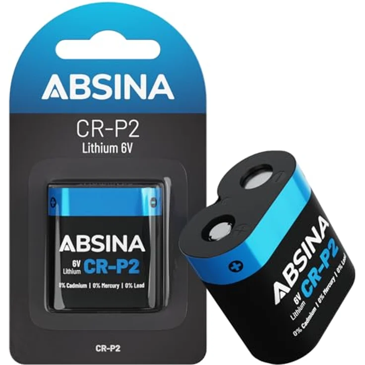 ABSINA CR P2 Lithium Batterie 6V, 1500mAh für Energieintensive Geräte, kompakt & temperaturfest – Bild 1