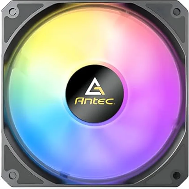Antec P12 PWM ARGB, 120 mm Gehäuselüfter mit adressierbarem RGB, PWM-Steuerung und 60,63 CFM Luftstrom, leise mit Anti-Vibrationspads