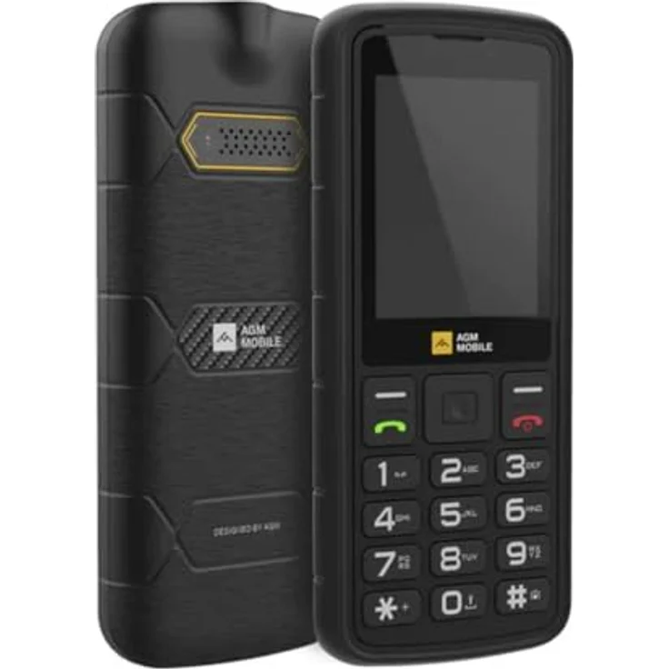 Beafon AGM M9 2G Outdoor-Handy, Schwarz, IP68/IP69K, Taschenlampe, 6,1 cm LCD-Display, Unisoc T107-CPU, 128 MB Speicher, 1.000 mAh Akku – Bild 2