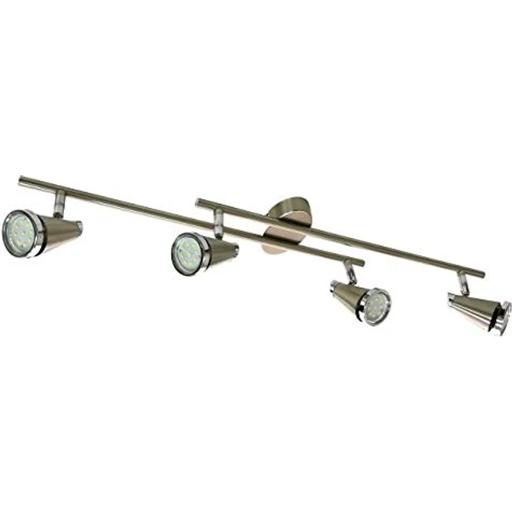Trango 4-flammig LED Deckenleuchte 2992-42SD in Nickel matt inkl. 4x 5 W 3-Stufen dimmbaren LED Leuchtmittel - Bad Lampe I Deckenlampe I Deckenstrahler I Wohnzimmer Lampe schwenkbar, warmweiß (3000 Kelvin) - Preisvergleich – Bild 4
