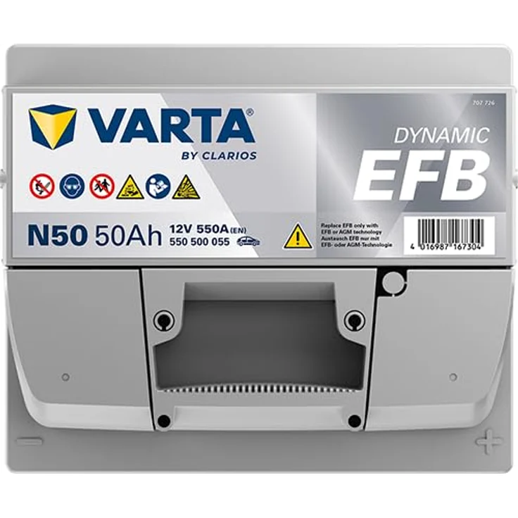 Varta Dynamic N50 EFB, 12V Starterbatterie mit 50 Ah und 550 A, für Start-Stopp-Systeme – Bild 4