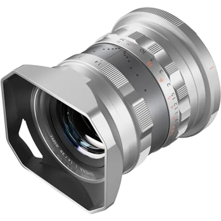 THYPOCH Simera 28mm f1.4, Full-Frame Objektiv für Canon RF Mount, silber, großes Bokeh, Click und de-click Blenden Modus, Naheinstellgrenze 0.4 m
