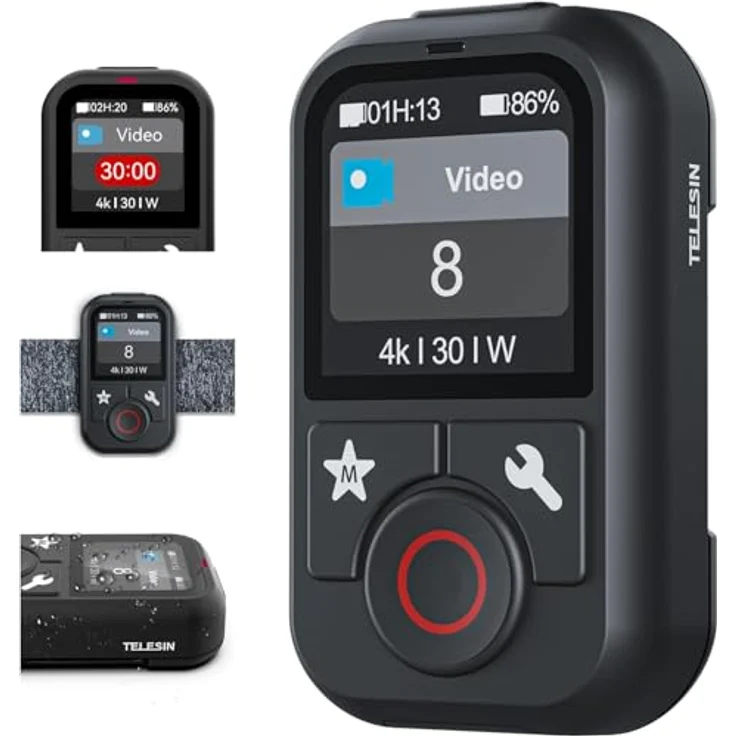 TELESIN Smart Wireless WiFi Fernbedienung mit Farb-LCD-Display, wasserdicht, kompatibel mit GoPro 13, 12, Black, Max und Mini, 60 Meter Reichweite – Bild 1