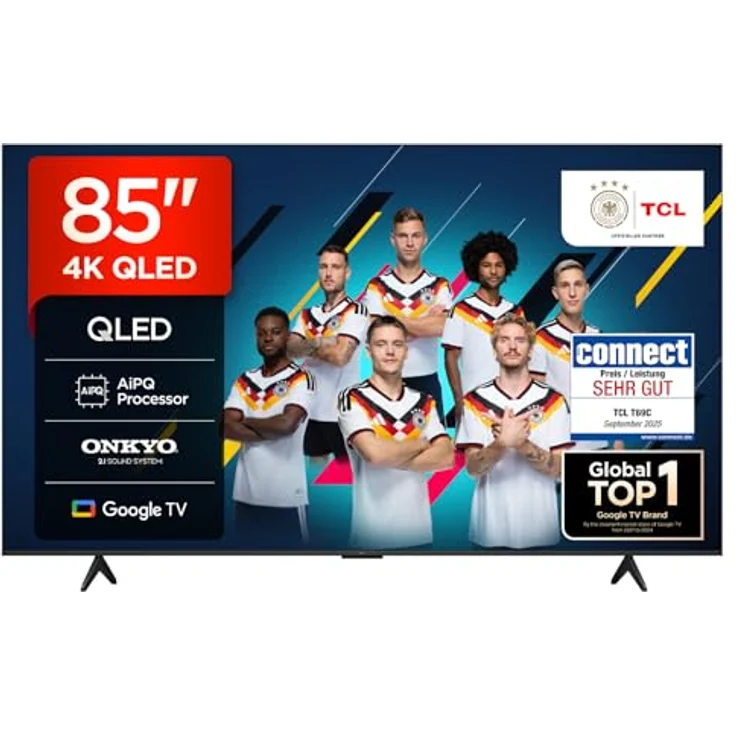 TCL 85T69C, 85 Zoll 4K Ultra HD QLED Smart-TV mit HDR10 und Google TV, Schwarz – Bild 1
