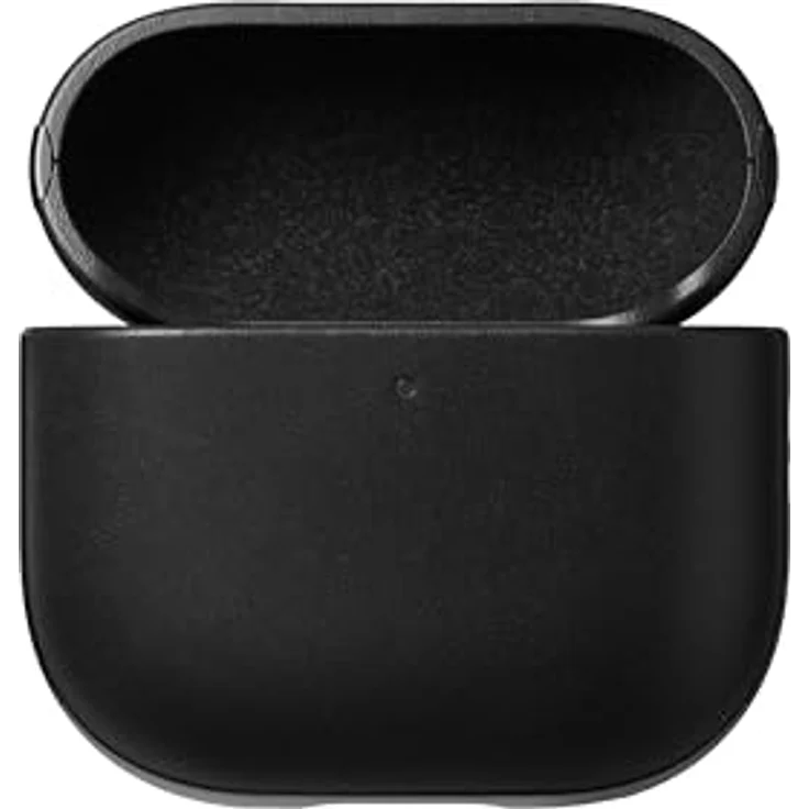 NOMAD Modern Leather Case für Airpods 4, robuste Schutzhülle aus Polycarbonat und Echtleder mit gummierten TPE-Bumper, schwarz – Bild 6