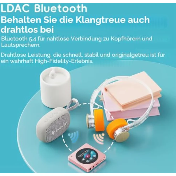 FIIO DISC Tragbarer HiFi-Musik-Player, Dual-DAC mit 3,5-mm und 4,4-mm-Ausgängen, Bluetooth 5.4 LDAC, Touchscreen, Schwarz, bis zu 12 Stunden Akkulaufzeit, 2 TB Speichererweiterung – Bild 5