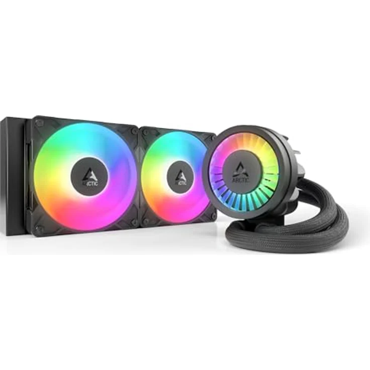 ARCTIC Liquid Freezer III Pro 240 A-RGB, AIO CPU Kühler mit 2 x 120 mm Wasserkühlung, 38 mm Radiator, PWM-Pumpe, VRM-Lüfter, kompatibel mit AMD AM5/AM4 und Intel LGA1851/1700, Schwarz – Bild 1