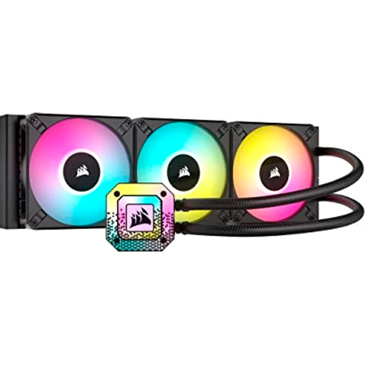 Corsair iCUE H150i ELITE CAPELLIX XT Liquid CPU Cooler - Drei AF120 RGB ELITE Lüfter - 360mm Radiator - Intel LGA 1700, 1200, 115X, 2066, AMD AM5, AM4 - Inklusive iCUE COMMANDER CORE - Schwarz – Bild 1