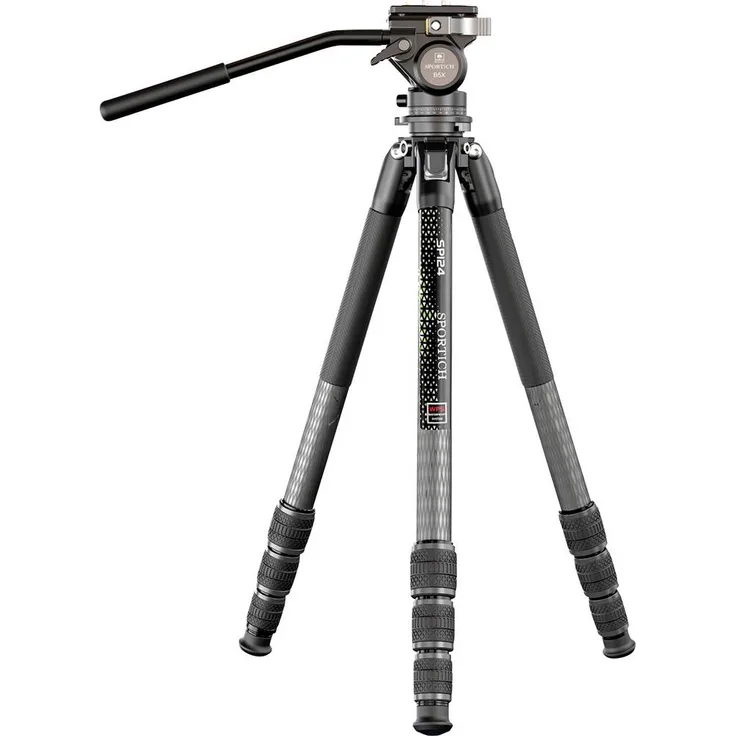 SIRUI Europe Sirui Sportich SP124 + B5X, Carbon Dreibeinstativ mit Arbeitshöhe 13 - 153,5 cm, leicht und robust für Outdoor-Aktivitäten