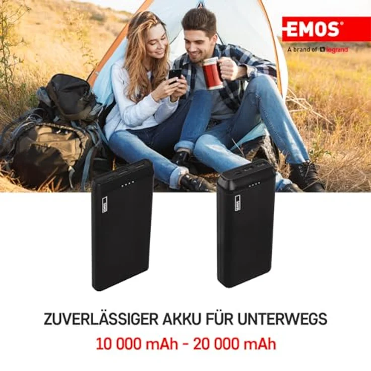 EMOS Alpha Slim Powerbank 10000mAh mit USB-C und Micro USB Kabel, Externer Akku-Ladegerät mit PASSthrough, Ausgang 2X USB, Eingang Micro USB, Auto ON-Off, für Handy, Tablet, iPhone, Galaxy, Huawei – Bild 8