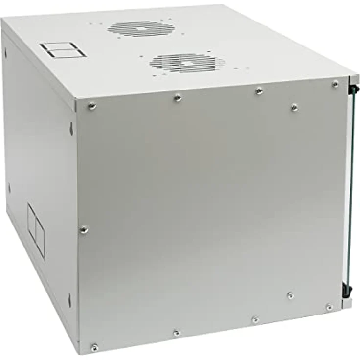 HMF 65707-07 Netzwerkschrank, Serverschrank 19 Zoll 7 HE 400mm Tiefe Glastür Lichtgrau – Bild 2