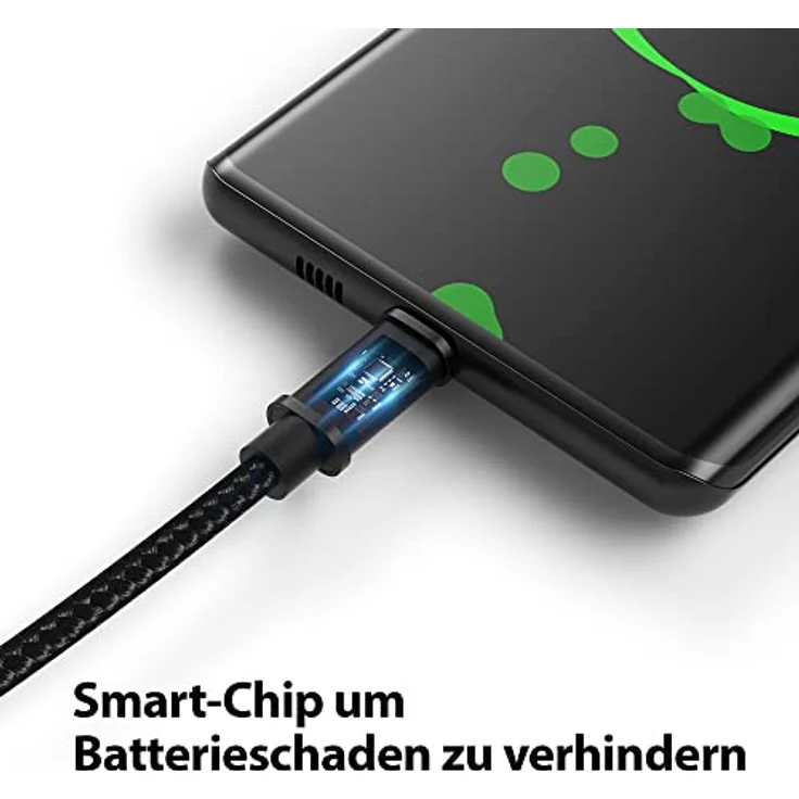 JAMEGA 1m Premium Micro USB Kabel | Nylon geflochtenes Datenkabel für Micro USB Geräte kompatibel mit Samsung, HTC, Huawei, Sony, Nokia, Kindle, PS4 XBOX Controller – Schwarz – Bild 5