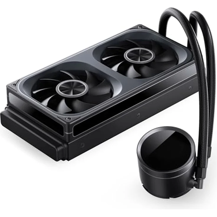 Jonsbo TH-240B, All-in-One-Wasserkühlung mit 240-mm-Aluminium-Radiator, RGB-Lüftern und LED-Display, Schwarz – Bild 5