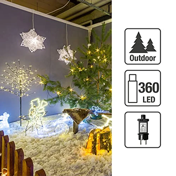 hellum LED Leuchtfigur Schneemann Stripe Lichtschlauch wweiß Metallrahmen Außen Outdoor, 59 lm, 578072 – Bild 3