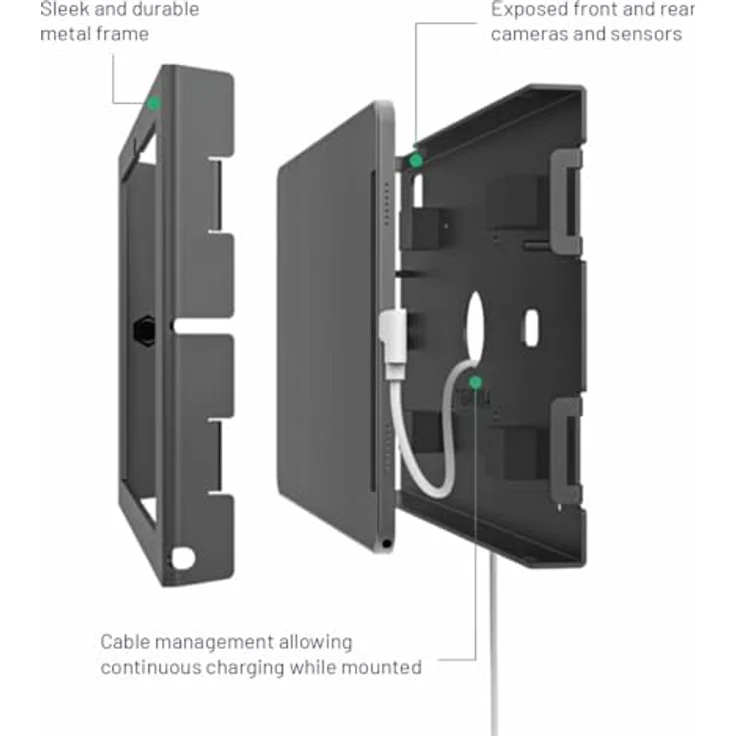 Compulocks Galaxy Tab A9+ Apex Wall Mount, verriegelbares Gehäuse aus Metall, weiß, für Samsung Galaxy Tab A9+ und A11+, Bildschirmgröße 11 Zoll – Bild 5