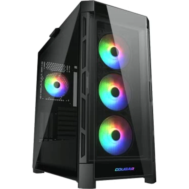 COUGAR DUOFACE PRO RGB Mid Tower PC Gehäuse mit 2 Frontplatten und RGB Lüftern (Schwarz) – Bild 4