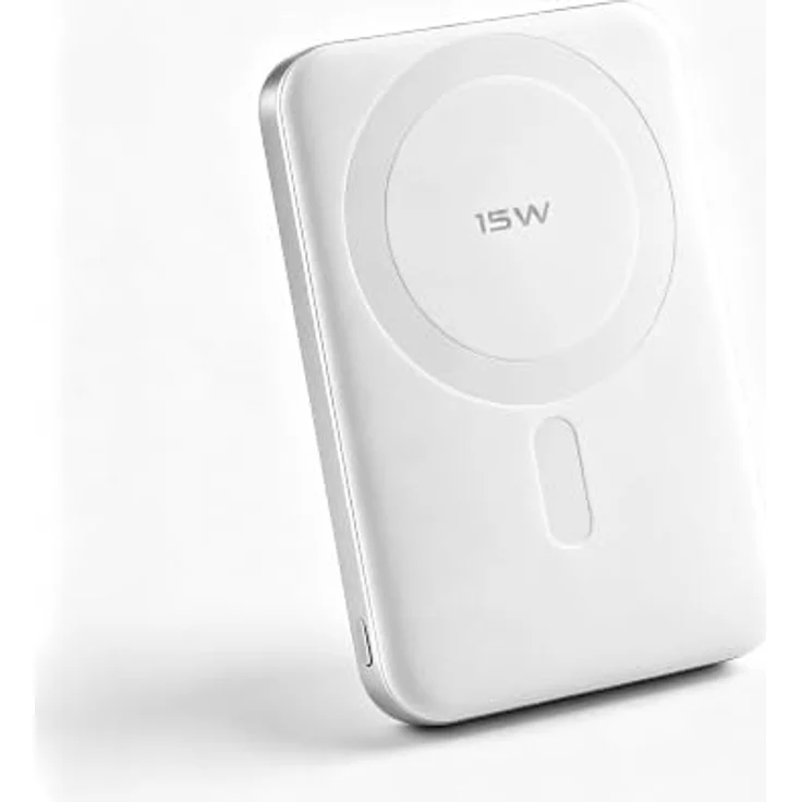 Nevox Power Bank 5000 mAh, 15 W, magnetisches Laden für MagSafe, Weiss/Silber – Bild 7
