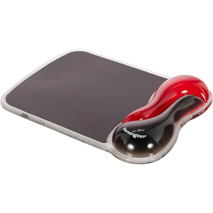 Kensington ergonomisches Mauspad mit Handauflage, Rutschfeste und bequeme Duo-Gel-Handgelenkshalterung, kompatibel mit Laser- und optischen Mäusen für Komfort am Computer, rot-schwarz, 62402 – Bild 4