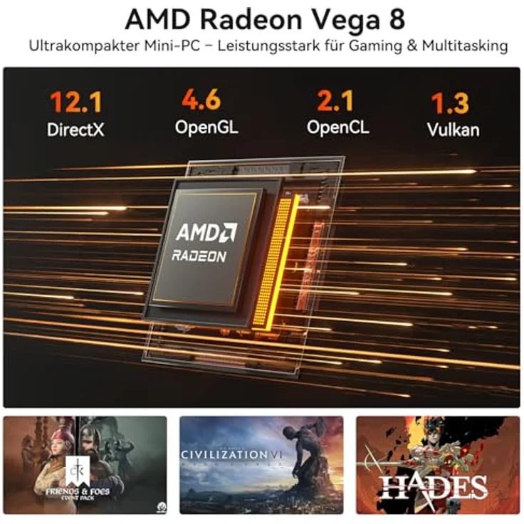 GEEKOM Mini PC A5 Pro, AMD Ryzen 5 7430U, 1 TB SSD, 6 x USB, Quad Display, 2.5G LAN, Win 11 Pro, 3 Jahre Garantie – Bild 4