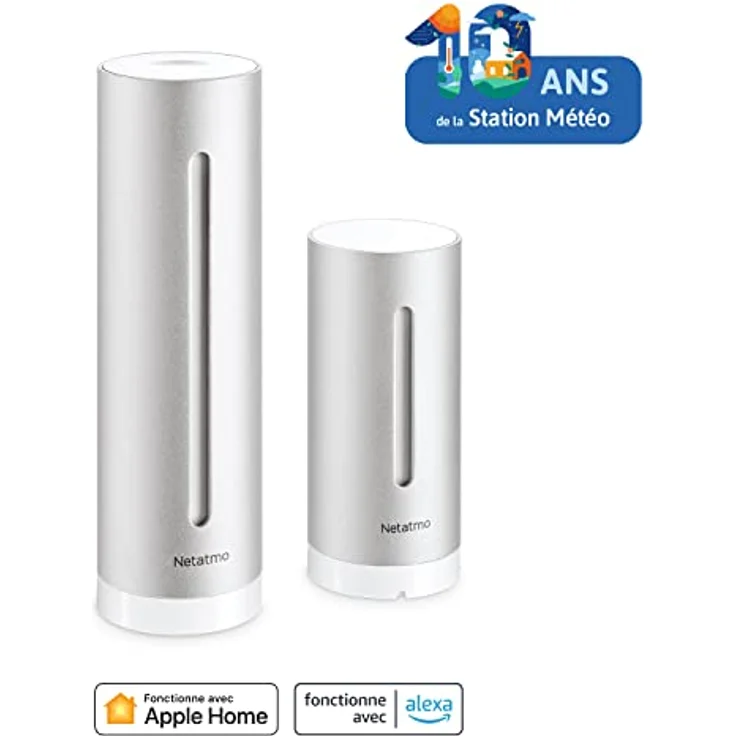 Netatmo Smarte Wetterstation - WLAN, Funk, Innen- und Außensensor, Wettervorhersage, Amazon Alexa & Apple HomeKit, Hygrometer, Luftqualität, NWS01-EC, Schwarz – Bild 2