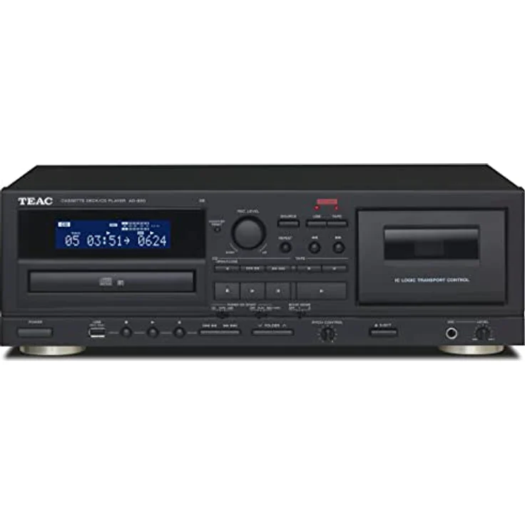 TEAC AD-850-SE CD- und Kassettenspieler CD-Player mit USB, Schwarz – Bild 1