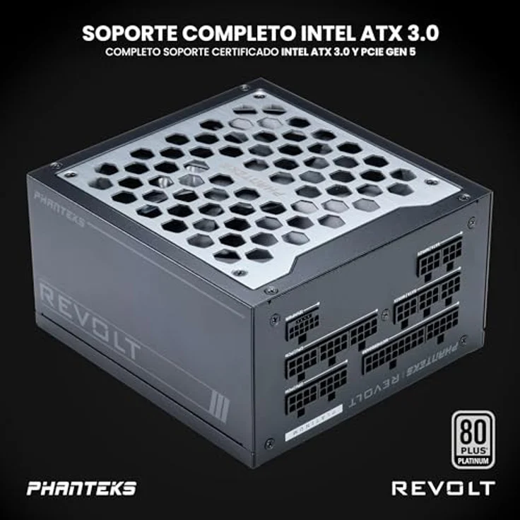 Phanteks Revolt 1600W Titanium, ATX 3.0, PCIe 5.0, vollmodular - 1600 Watt, schwarz, PC Netzteil, Schwarz – Bild 3