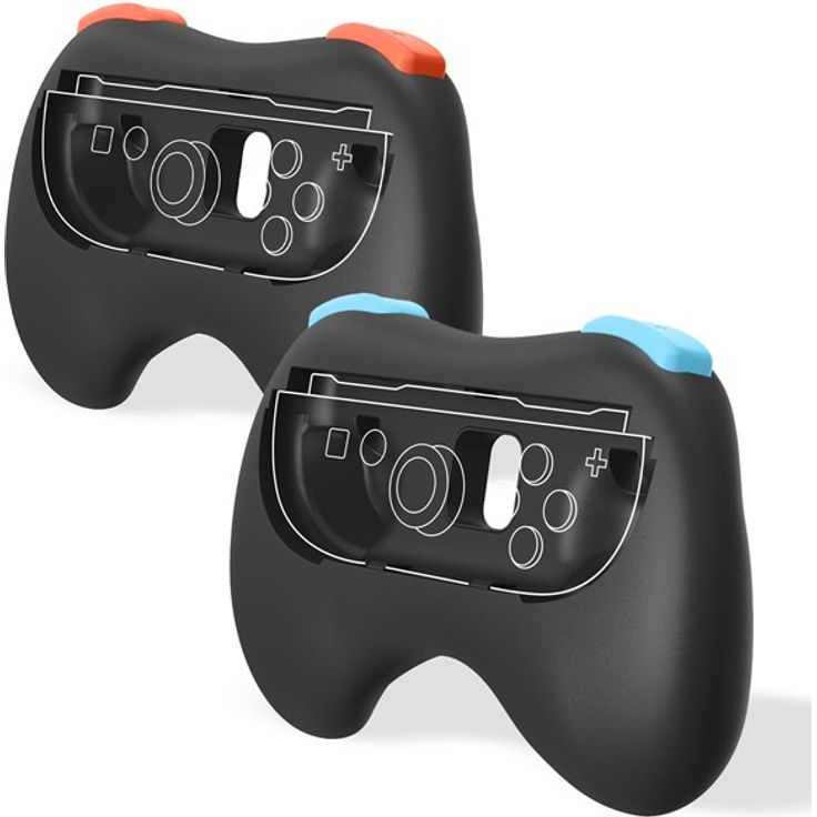 Trade Invaders Pair of Controller Grips für Nintendo Switch 2, Ergonomisch und rutschfest, schwarz – Bild 4