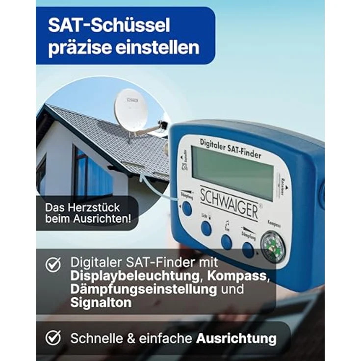 Schwaiger 5170 sat-finder digital-satellitenerkennung-satelliten-finder mit integriertem – Bild 3