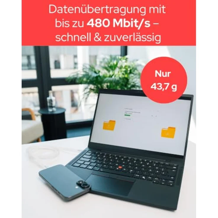 Verbatim 30274, USB C Kabel 1,2 m, USB 2.0, 0,48 Gbit/s, Weiß, Flachkabel mit Schnellladefunktion – Bild 3