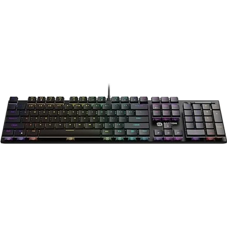 CANYON Cometstrike GK-55, Kabelgebundene Gaming-Tastatur mit Hochwertigen Mechanischen Tasten, Schwarz – Bild 2