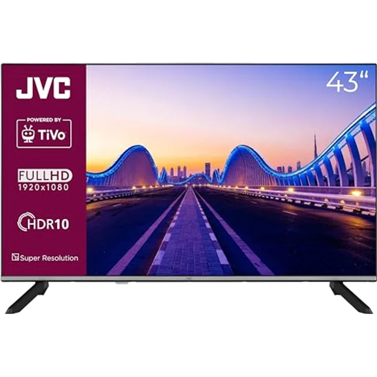 JVC LT-43VF7555, 43 Zoll Smart TV Powered by TiVo, Full HD, HDR, Triple-Tuner, LED Fernseher, Schwarz – Bild 1