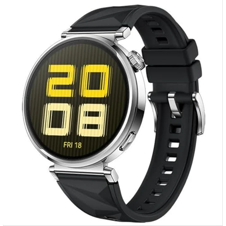 GIOPUEY Armband für Huawei Watch GT 6/GT 5 41mm/5 Pro 42mm, Weiches Silikon [Verschleißfest, Atmungsaktiv] Ersatzarmband - Schwarz – Bild 3