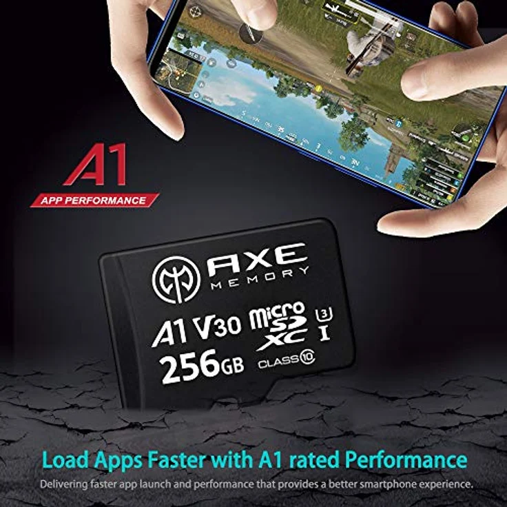 AXE AXP4K256 microSDXC-Speicherkarte mit SD-Adapter mit A1 App Performance, V30 UHS-I U3 4K – Bild 5